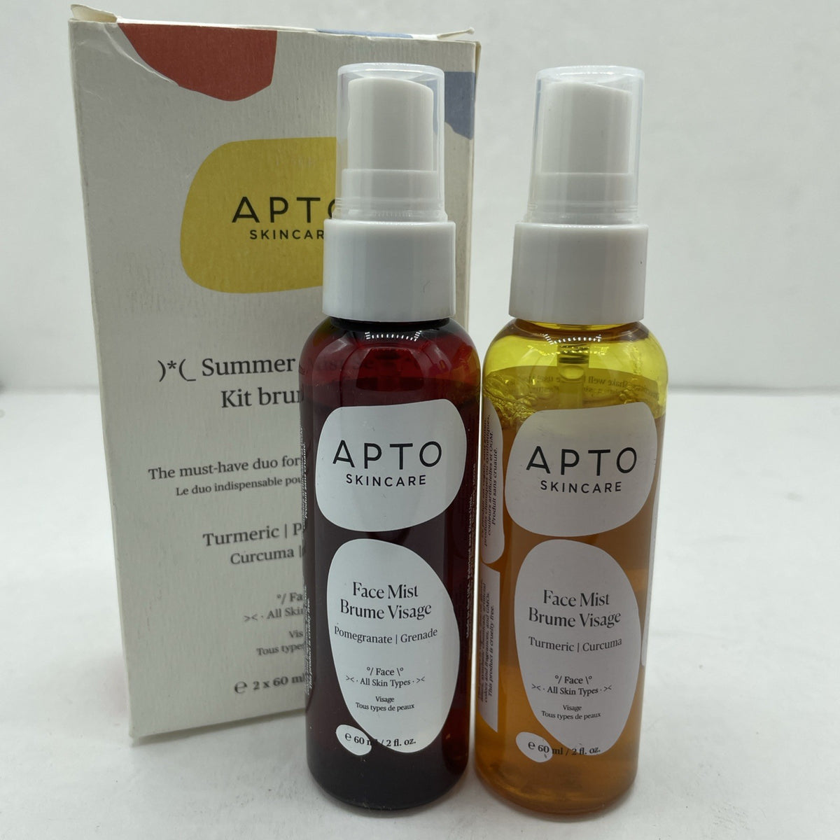 Apto Skincare Summer Mist Set Turmeric & Pomegranate Face Setting Spray