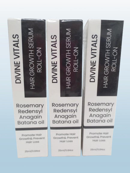 Hair Growth Serum Roll-On 0.84 oz - Lot of 3