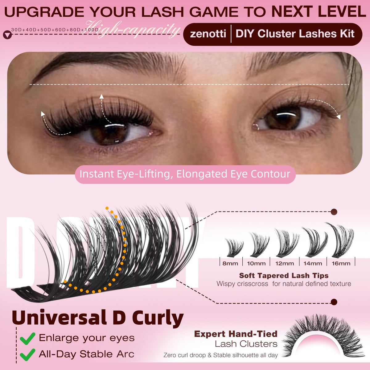 Wispy Lash Clusters Kit - 590pcs Deluxe False Eyelashes Extensions Set