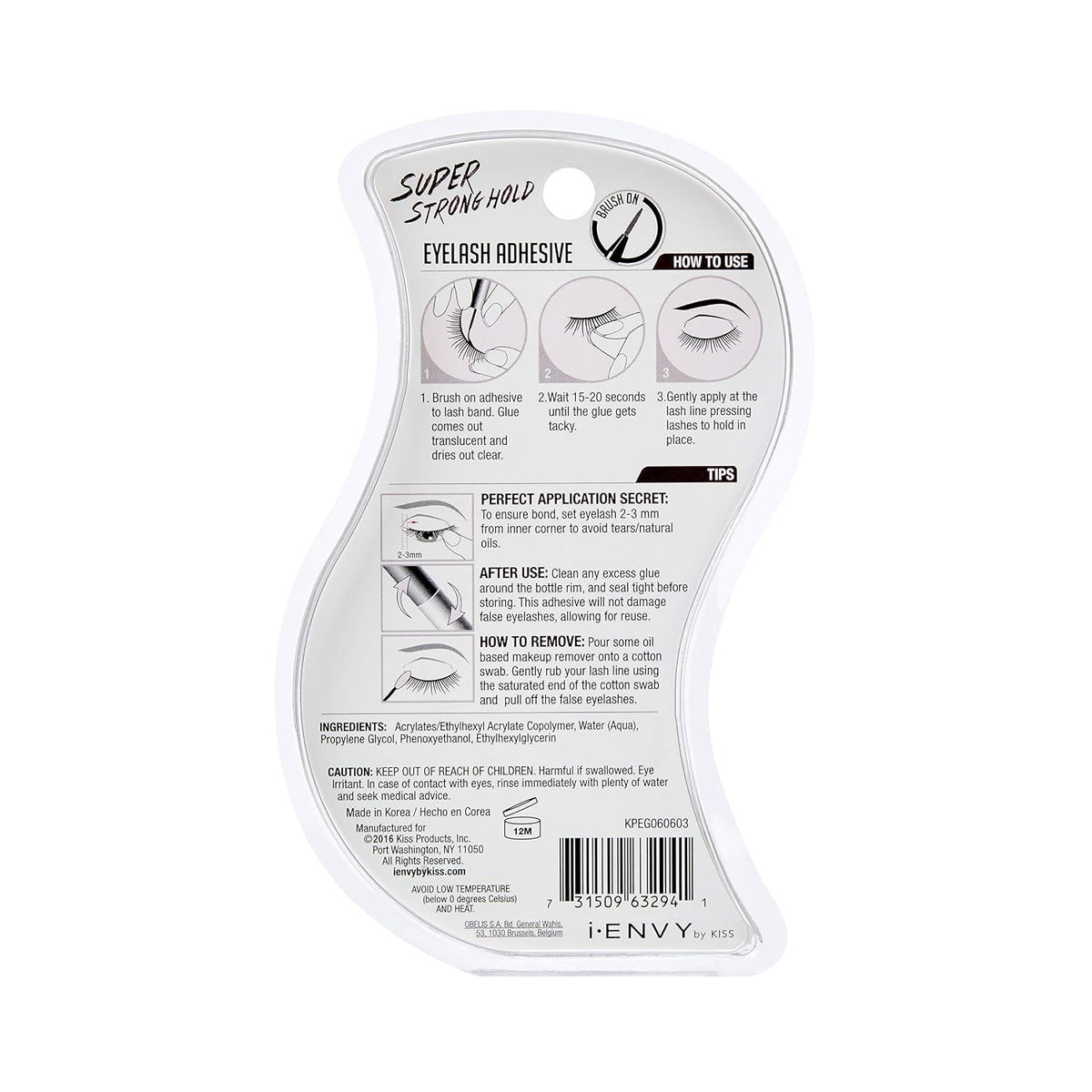 Latex-Free Lash Adhesive - Waterproof Hypoallergenic 48-Hour Bond, 2 Pack