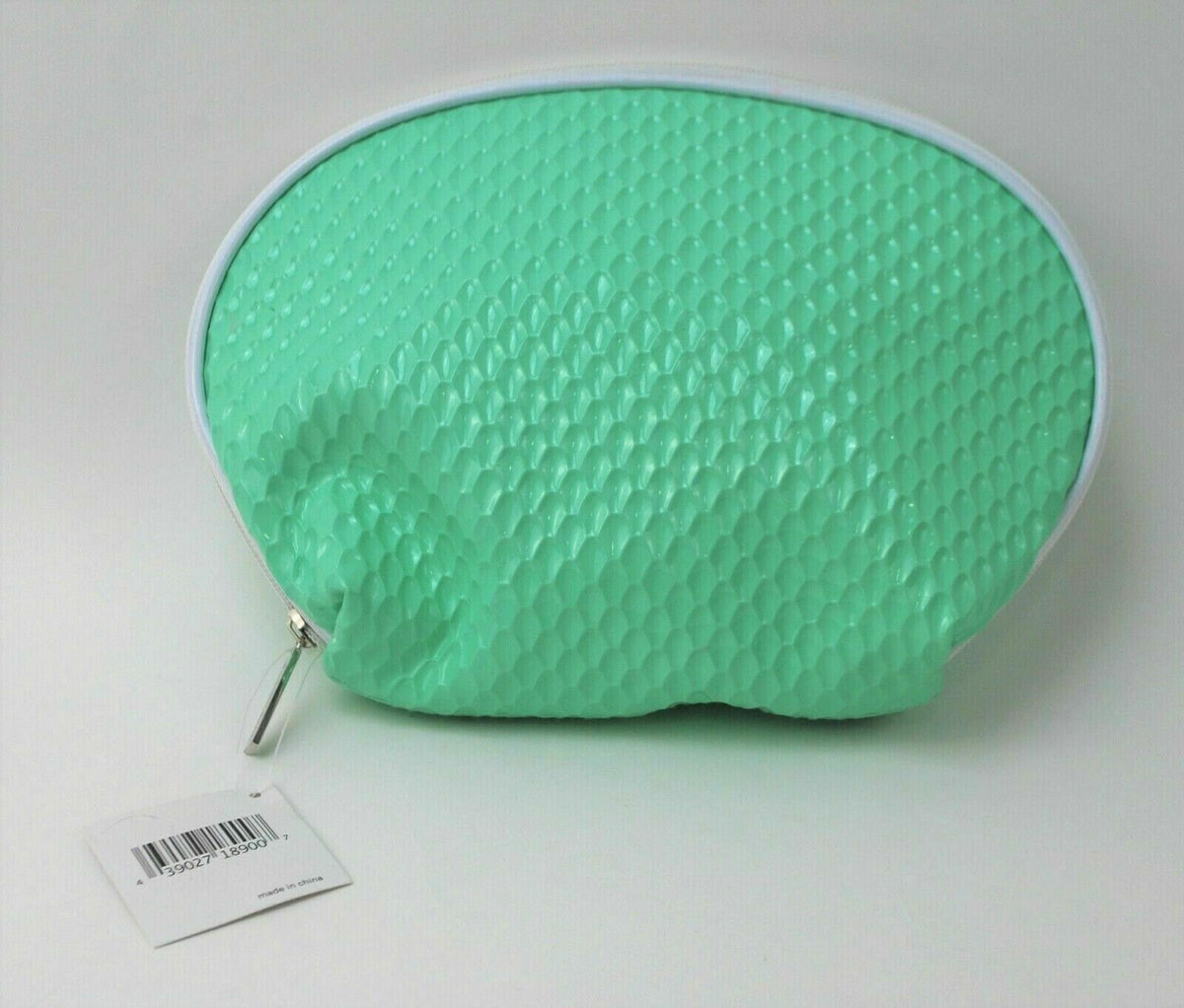 Large Green Cosmetic Travel Bag with Zipper - 10x8 Inches