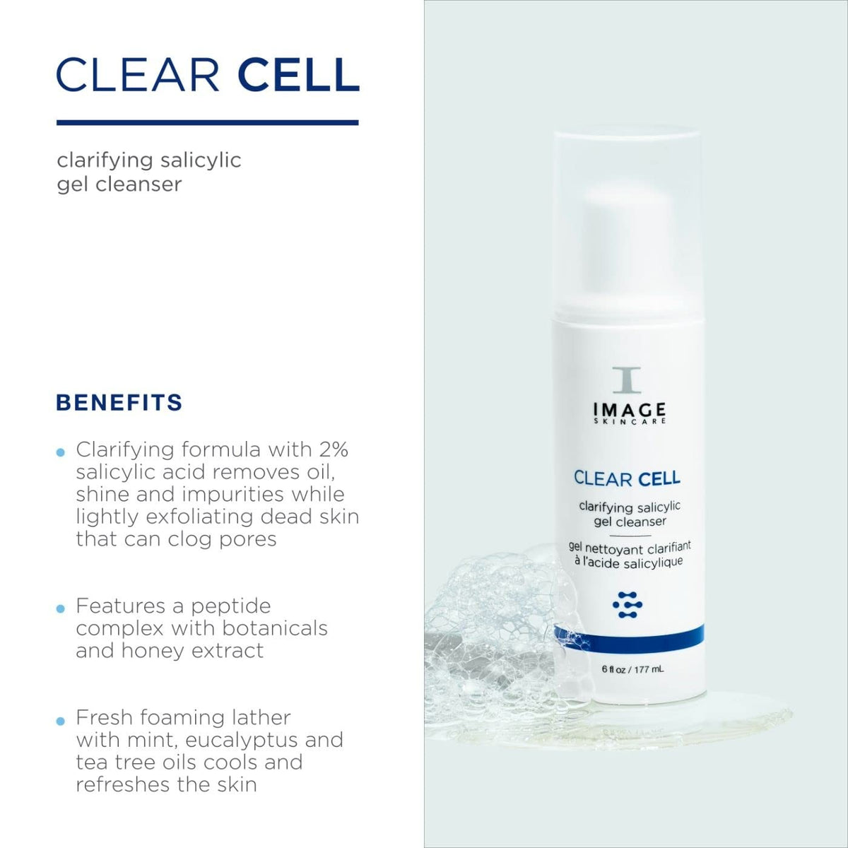 Salicylic Acid Gel Cleanser for Acne-Prone Skin 6 oz Facial Skin Care