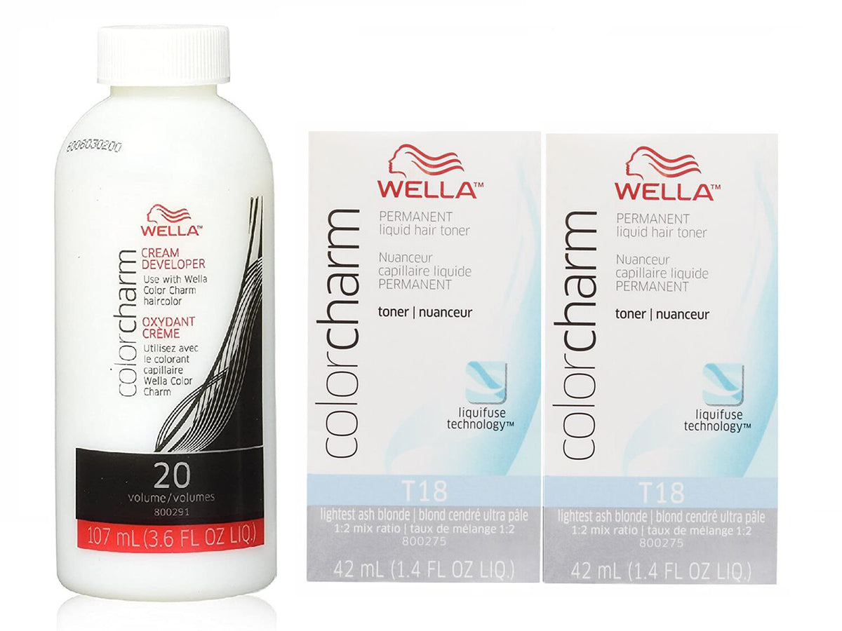 Wella Color Charm T18 Ash Blonde Toner Kit with Developer