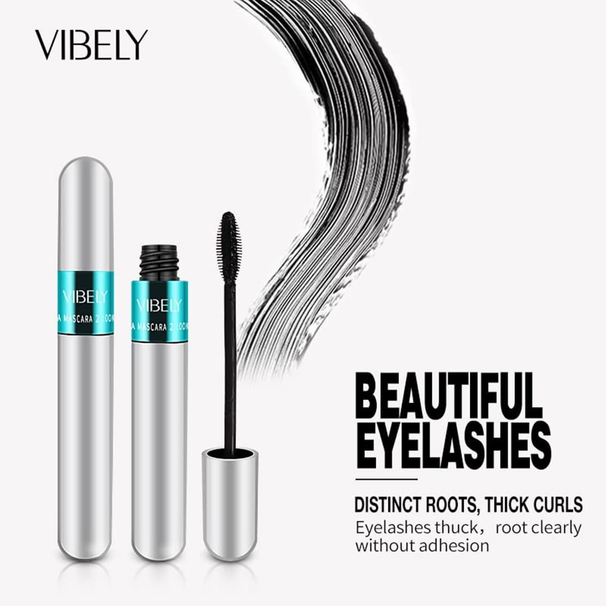 2-in-1 Waterproof Mascara for Lengthening & Volumizing Lash Look