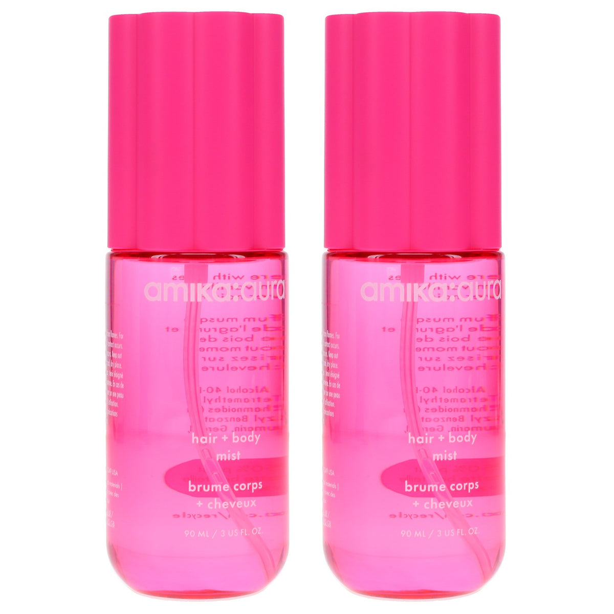Amika Aura Hair and Body Mist 3 oz Twin Pack - Refreshing Fragrance for Hair & Skin