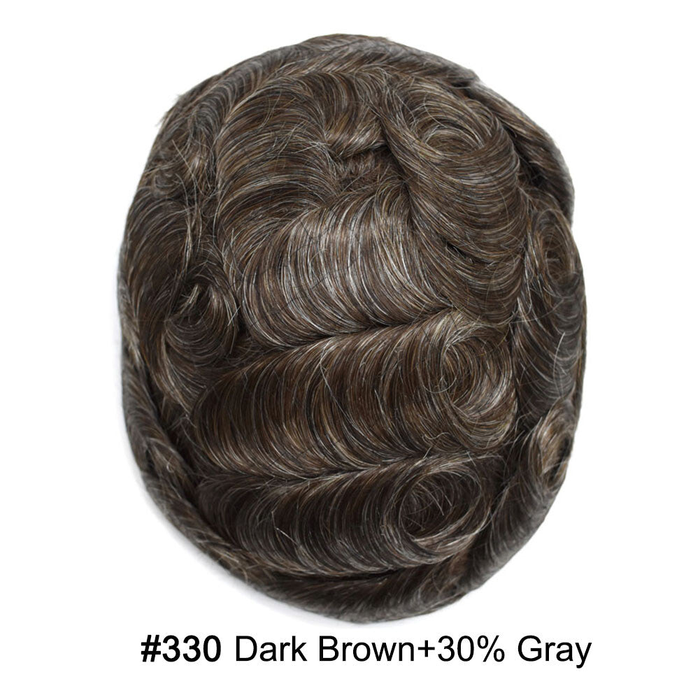 Ultra Thin Skin Hair Replacement System for Men - Natural Hairpiece, 6-10" Sizes & 68 Colors