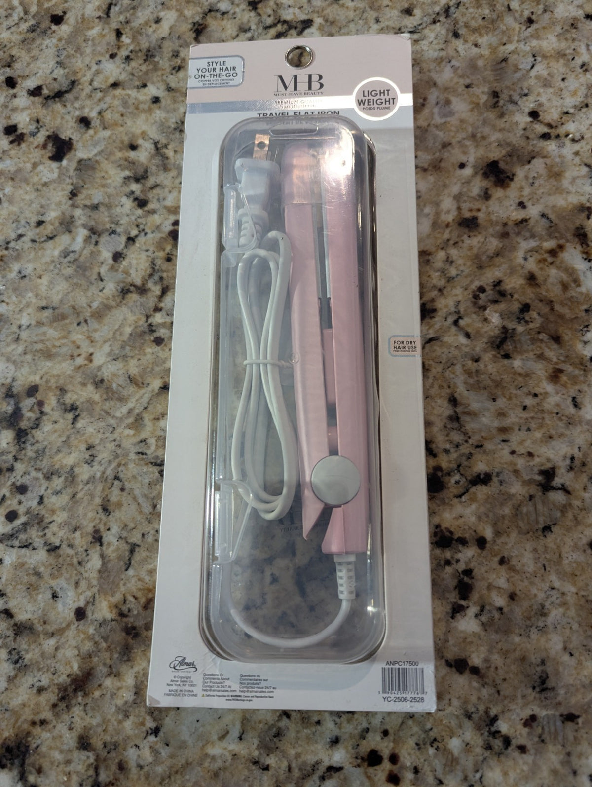 Mini Travel Hair Straightener - Lightweight Pink Hair Styling Tool