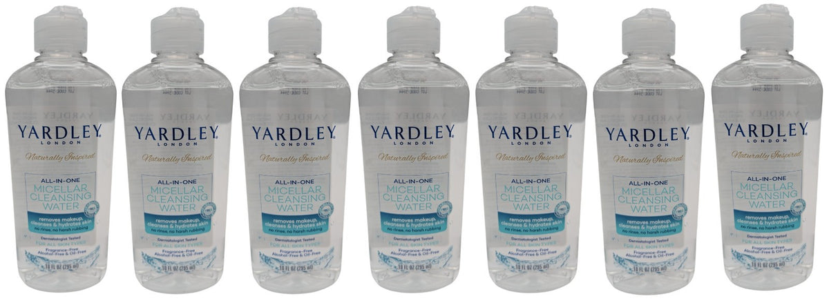 Yardley Micellar Cleansing Water Makeup Remover Lot of 7 - 10 oz Bottles