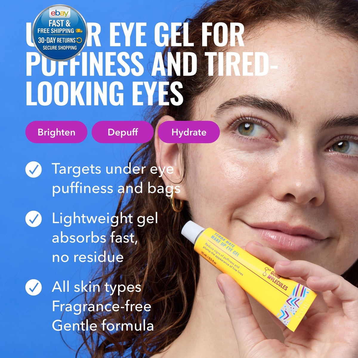 Yerba Mate & Caffeine Eye Gel for Puffiness and Dark Circles - 0.5 Fl Oz