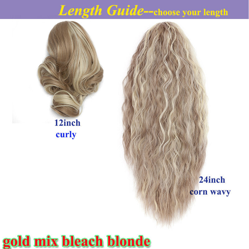 Thick Wavy Claw Clip Ponytail Hair Extension - Natural Look