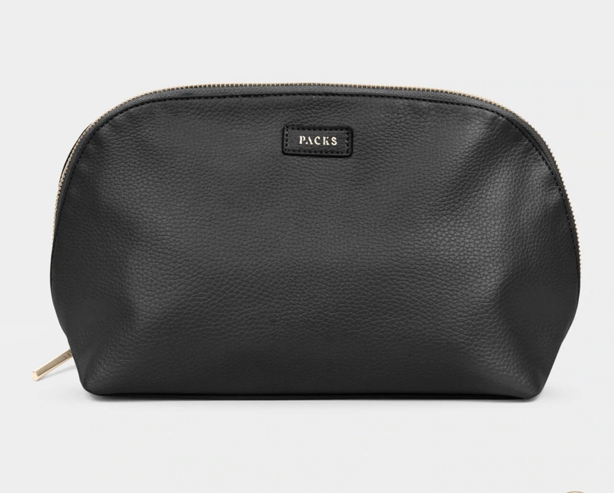 Vegan Leather Tote Bag with Gold Accents - 12x7x4 Inches, Black
