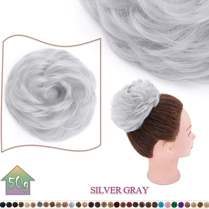 Curly Messy Bun Hair Extension Scrunchie Natural Updo Thick Human Hair
