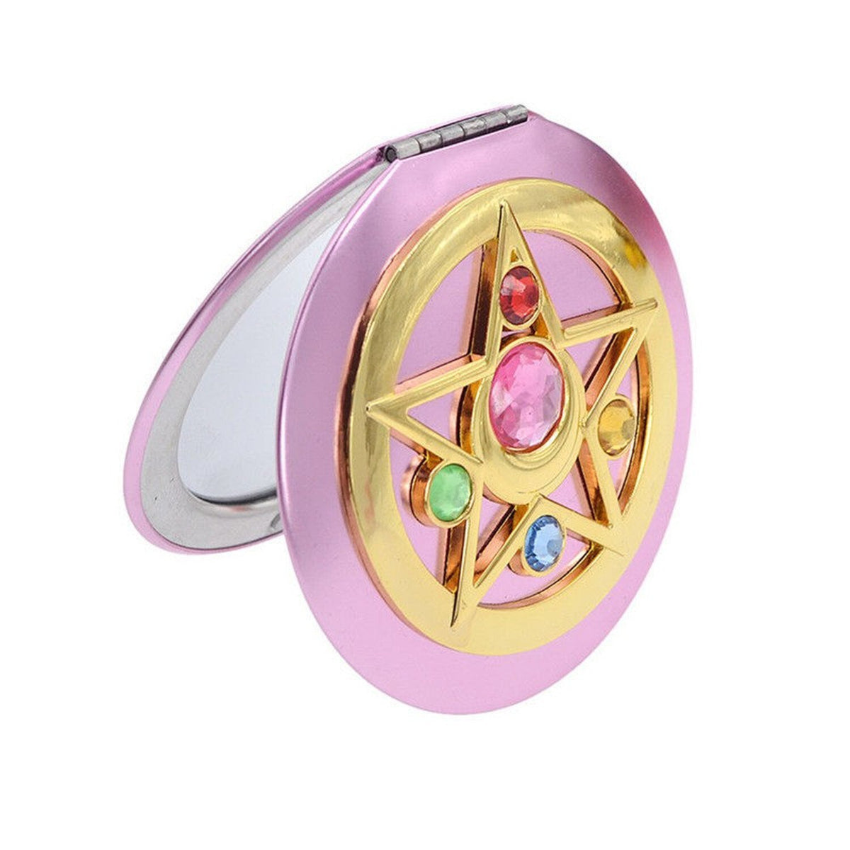 Wall-Mounted Star Mirror with Magnifier for Makeup - Crystal Star Design