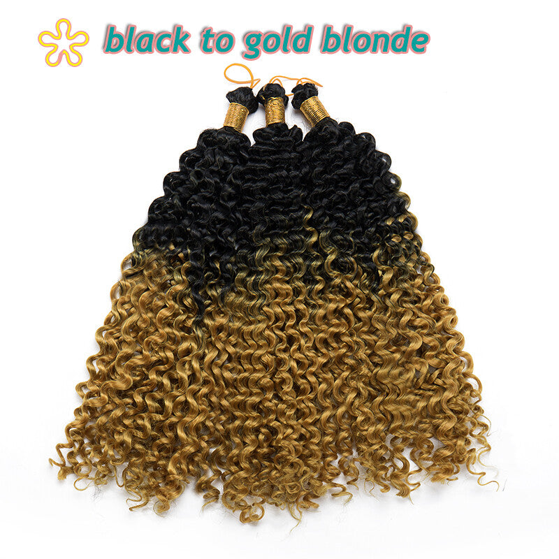 14-Inch Water Wave Crochet Hair Extensions - Afro Curly, Bouncy & Soft