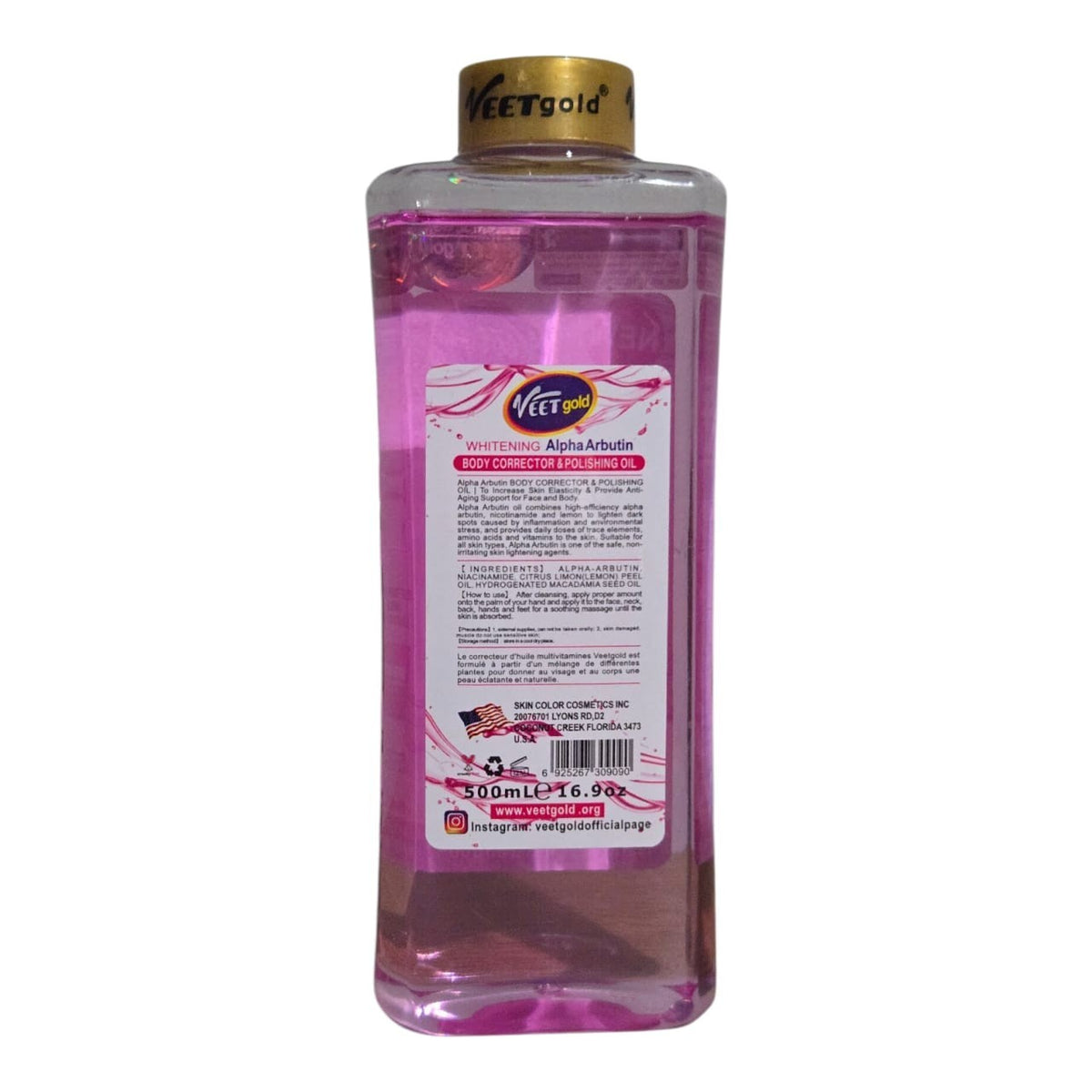 Veet Gold Alpha Arbutin Face Body Corrector Oil 500ml