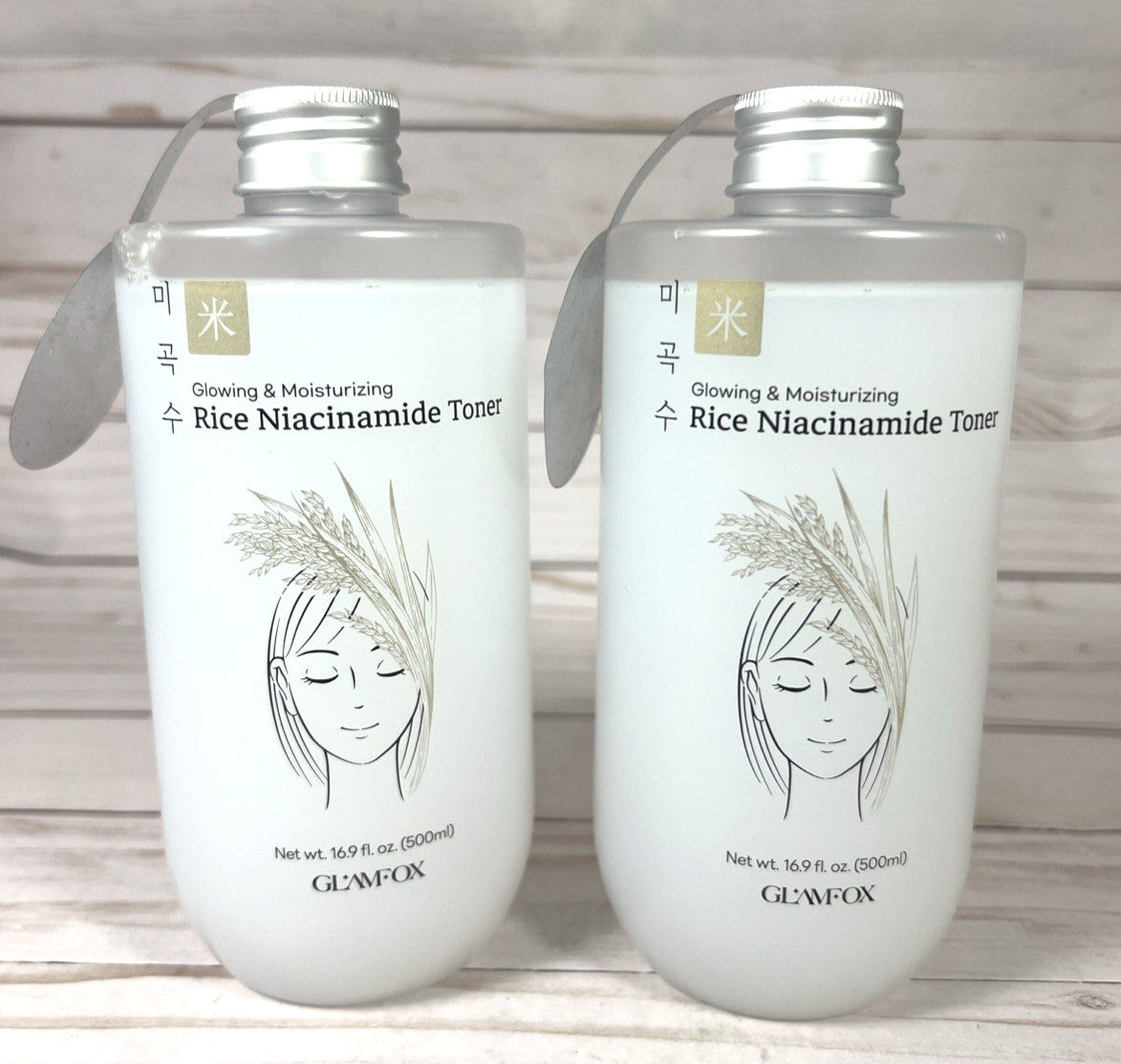 Niacinamide Rice Toner for Glowing Skin - Moisturizing 16.9oz x2 Pack
