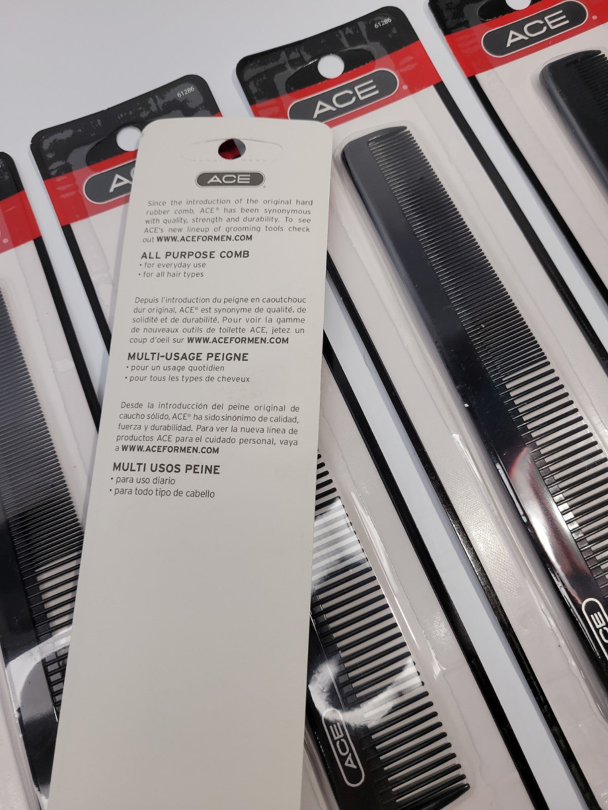 All Purpose Hair Comb Set - 6 Black Styling Combs for All Hair Types