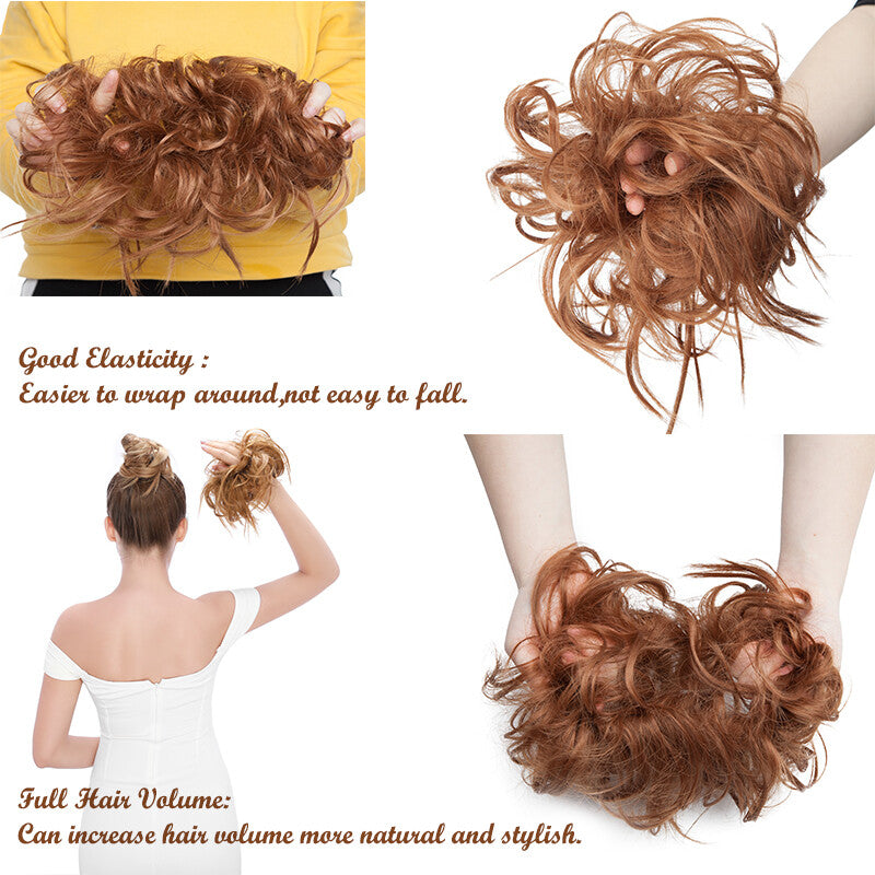 Large Messy Bun Hair Extension Wrap Scrunchie for Updos & Volume