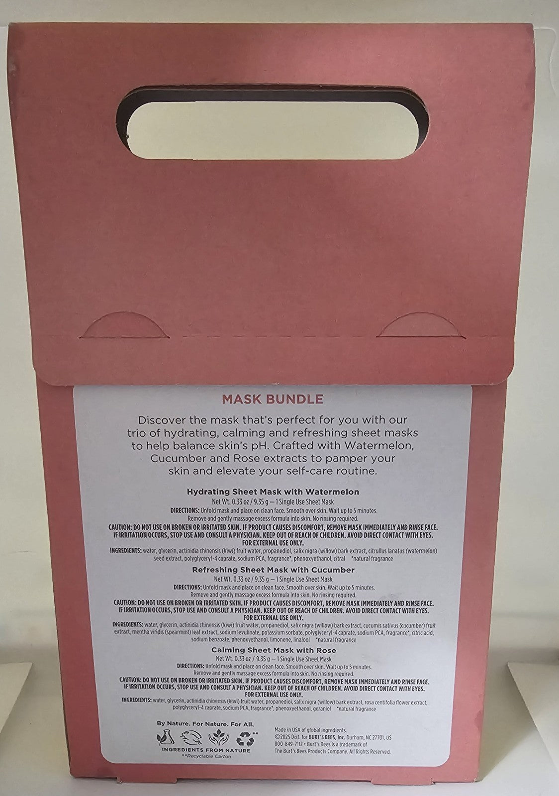 Face Mask Bundle Set - Watermelon, Rose & Cucumber