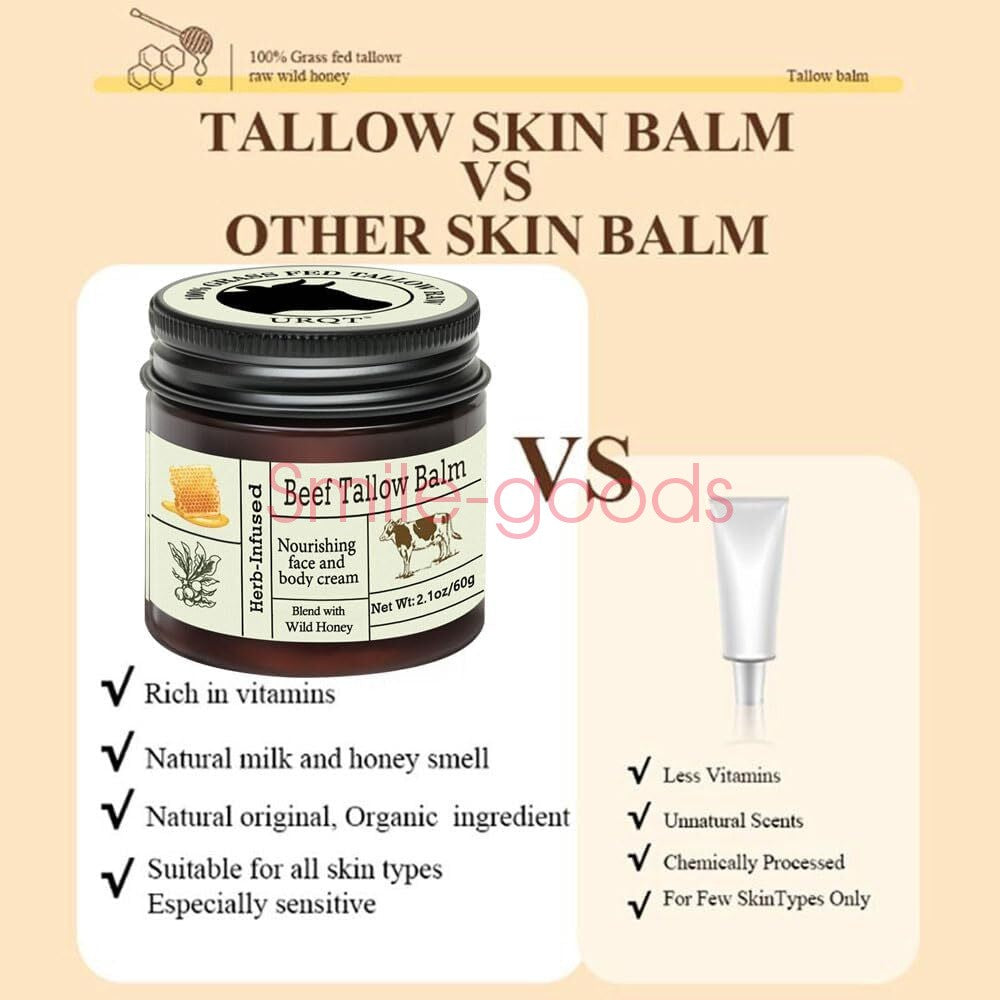 Organic Grass-Fed Beef Tallow Balm - Face & Body Moisturizer