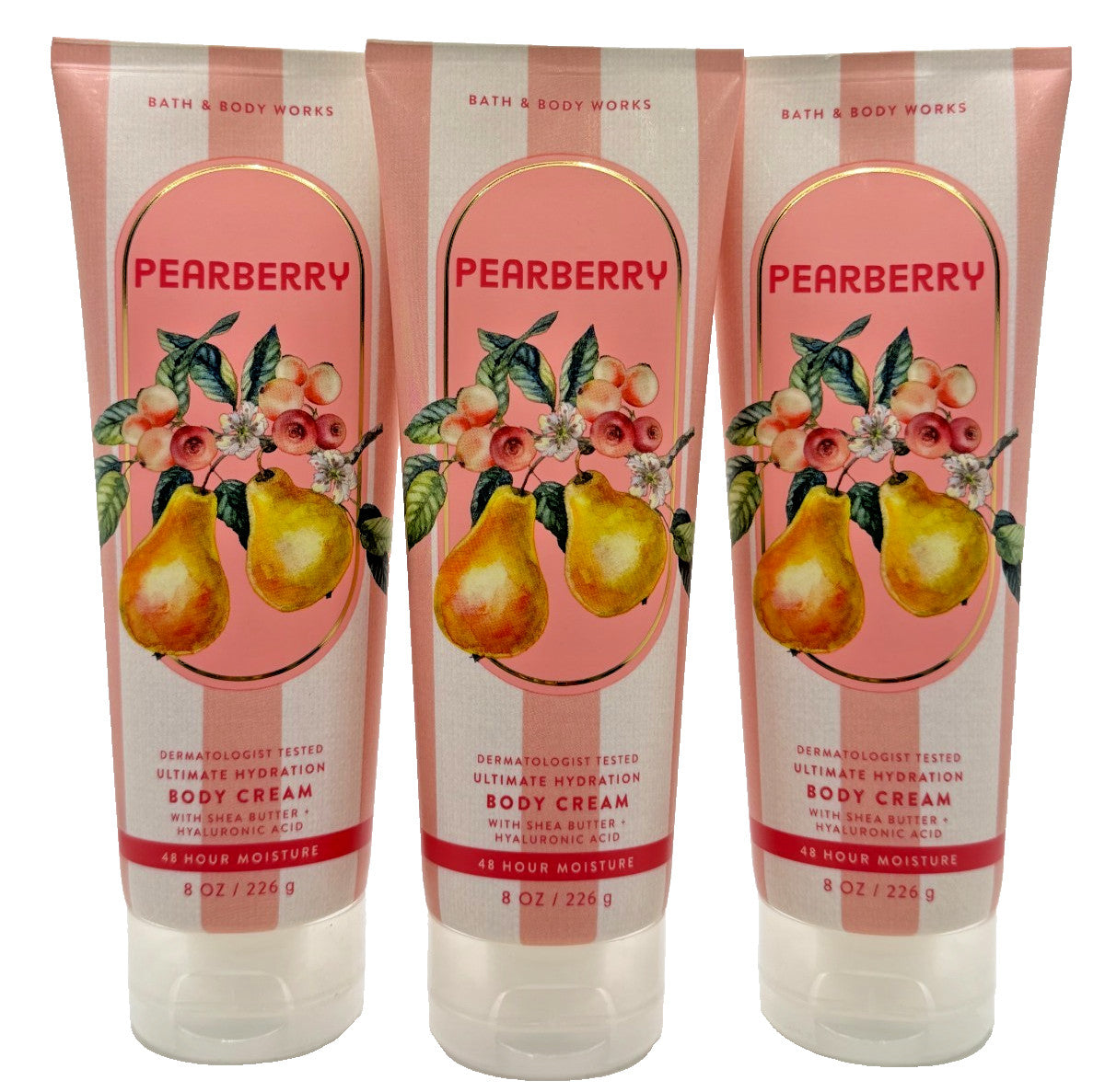 Bath & Body Works Pearberry Body Cream 3-Pack 8 oz
