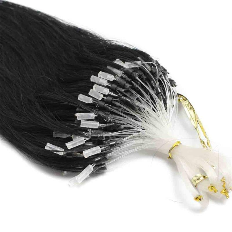 Micro Ring Loop Beads Tip Link Hair Extensions - 100% Remy Human Hair, Straight