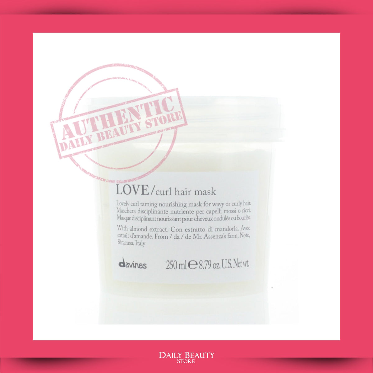 Davines LOVE Curl Hair Mask 250ml - Nourishing Hydrating Curl Treatment