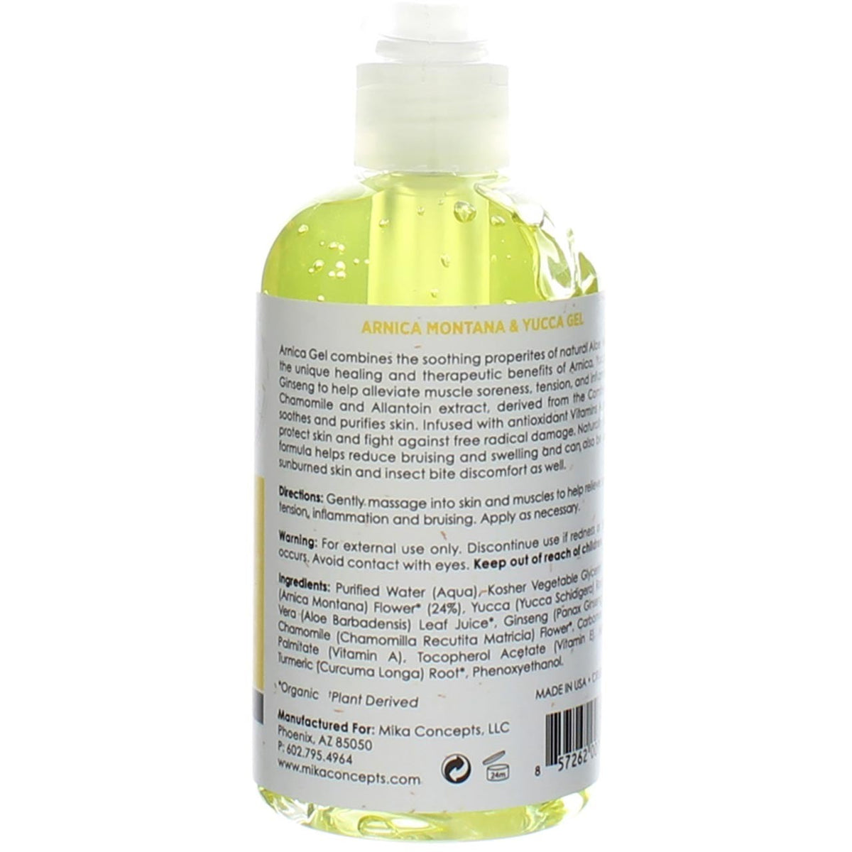 Natural Anti-Aging Gel with Arnica & Yucca for Muscle Relief - 8 fl oz 2 Pack