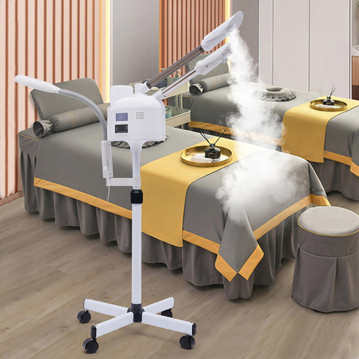 Professional 3-in-1 Facial Steamer with Hot & Cold Nozzles & LED Magnifying Lamp