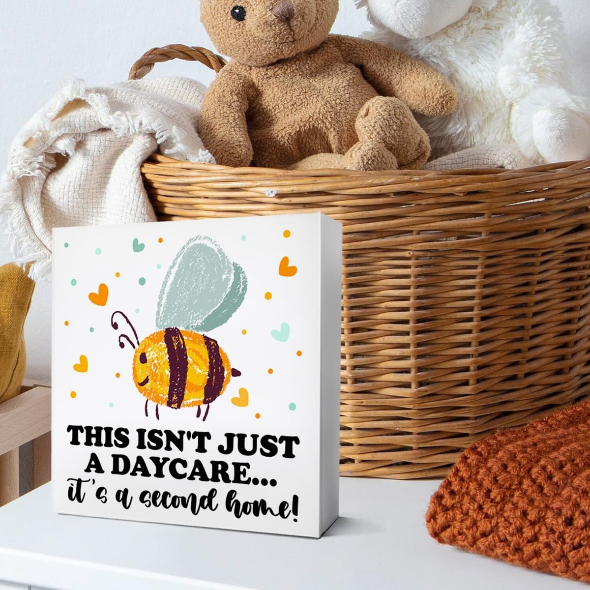 Wooden Appreciation Sign for Daycare Providers - Gratitude Gift for Babysitters & Teachers