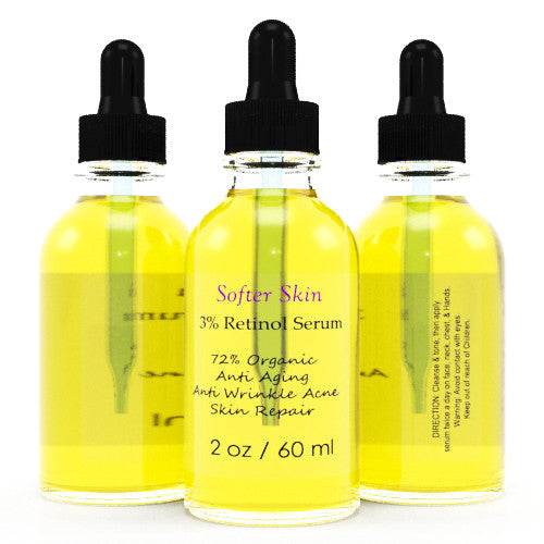 Retinol 3% Anti-Aging Serum with Organic Hyaluronic Acid - 2 oz