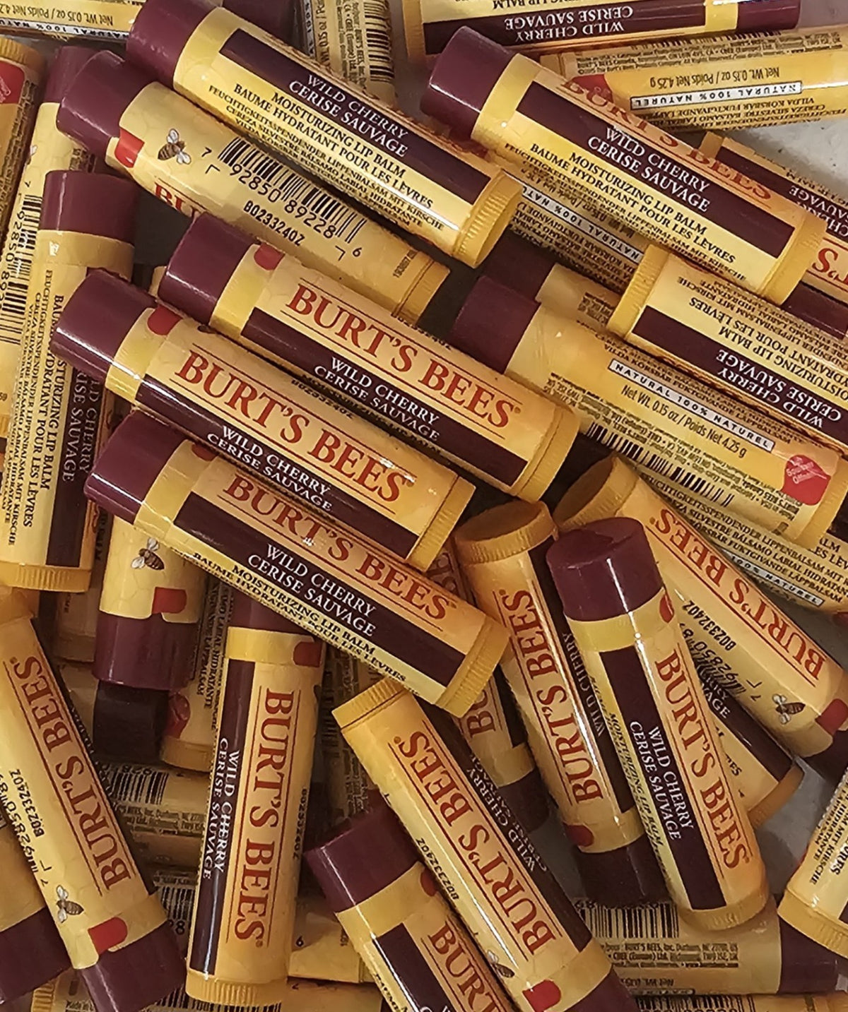 Burt's Bees Wild Cherry Lip Balm Tubes - 12 Pack, Sealed, Natural Moisturizer