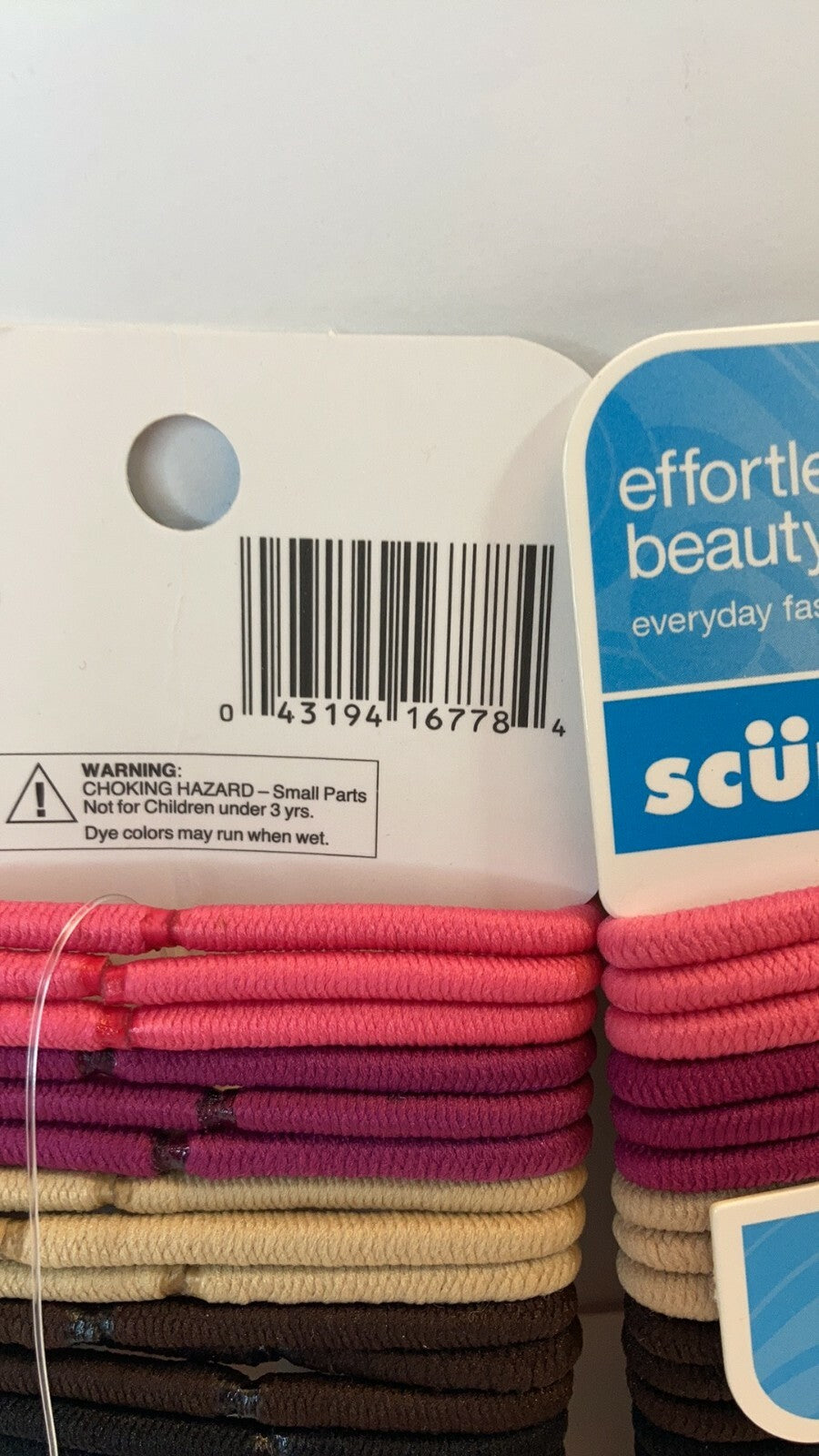 Scunci Hair Ties Ponytail Elastics No Metal Pink Tan Brown Black 3
