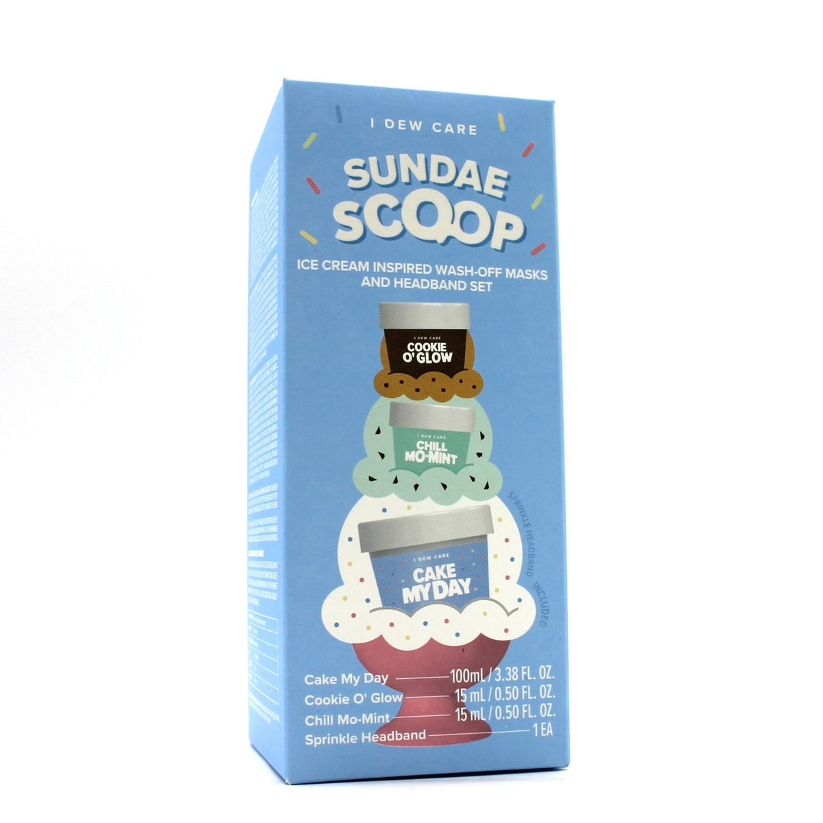 Sundae Scoop Ice Cream Wash-Off Masks & Headband Set