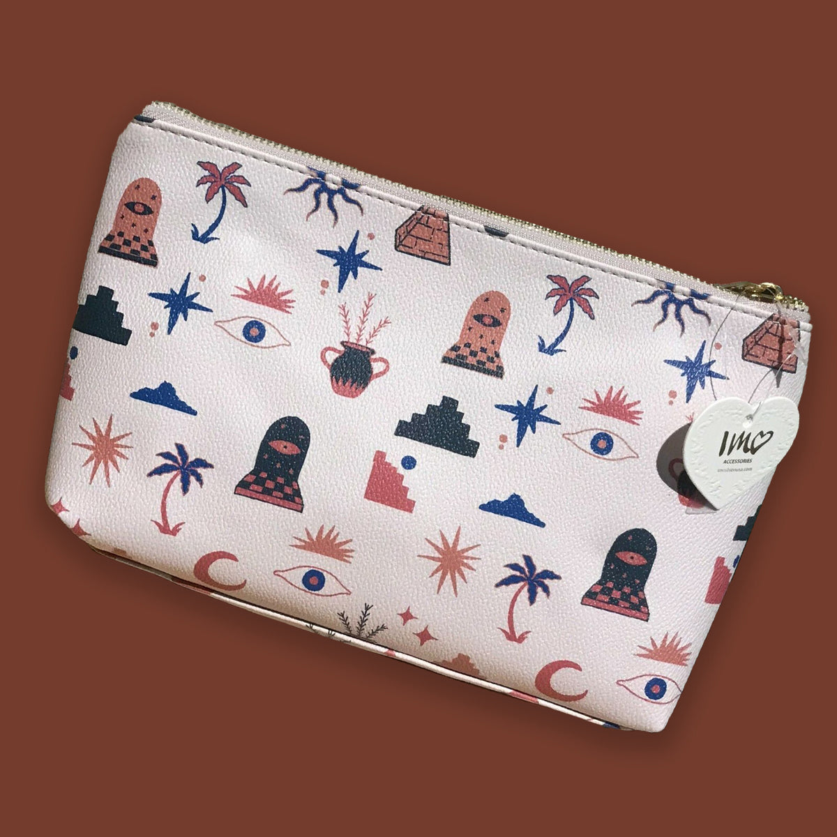 Travel Cosmetic Bag with Succulent and Geometric Designs - Multiple Sizes & Styles