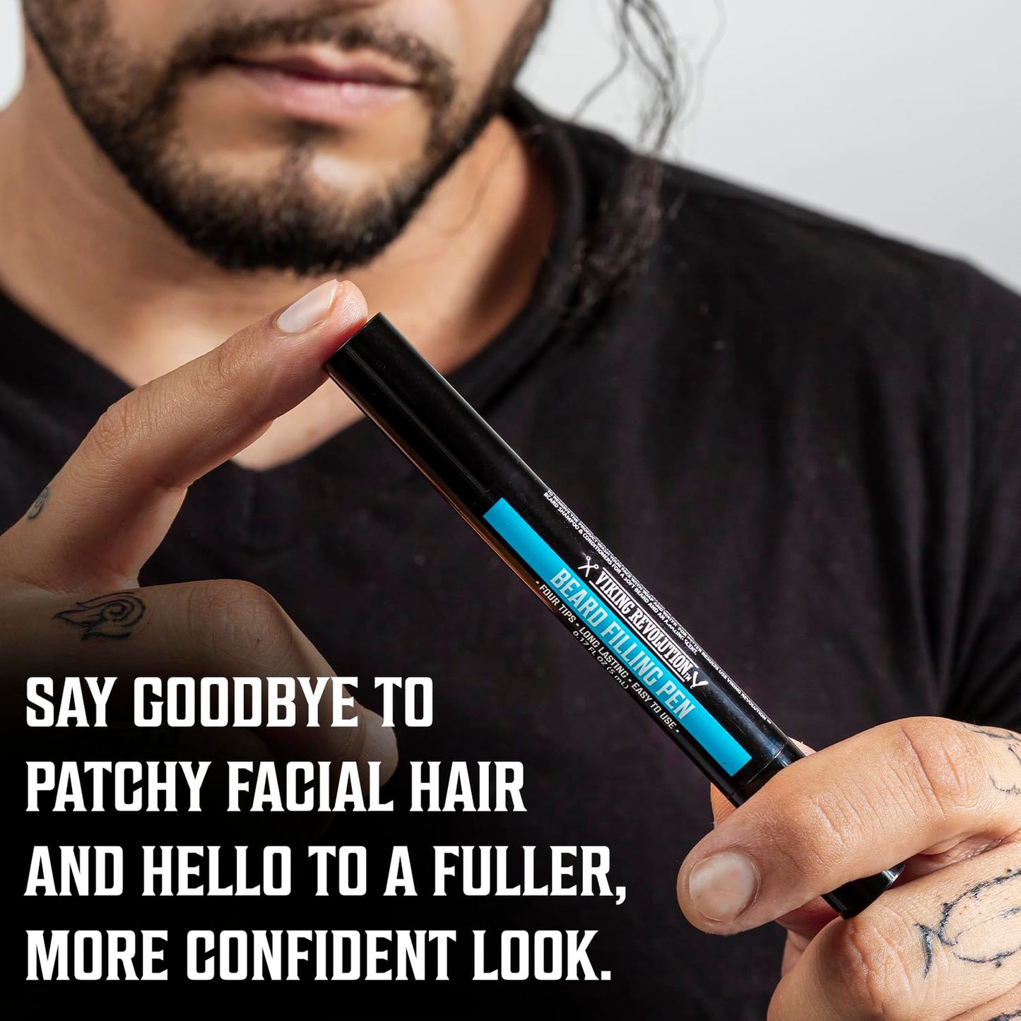 Waterproof Beard Pencil Filler Pen 2-Pack for Patchy Facial Hair - Long-Lasting & Precise
