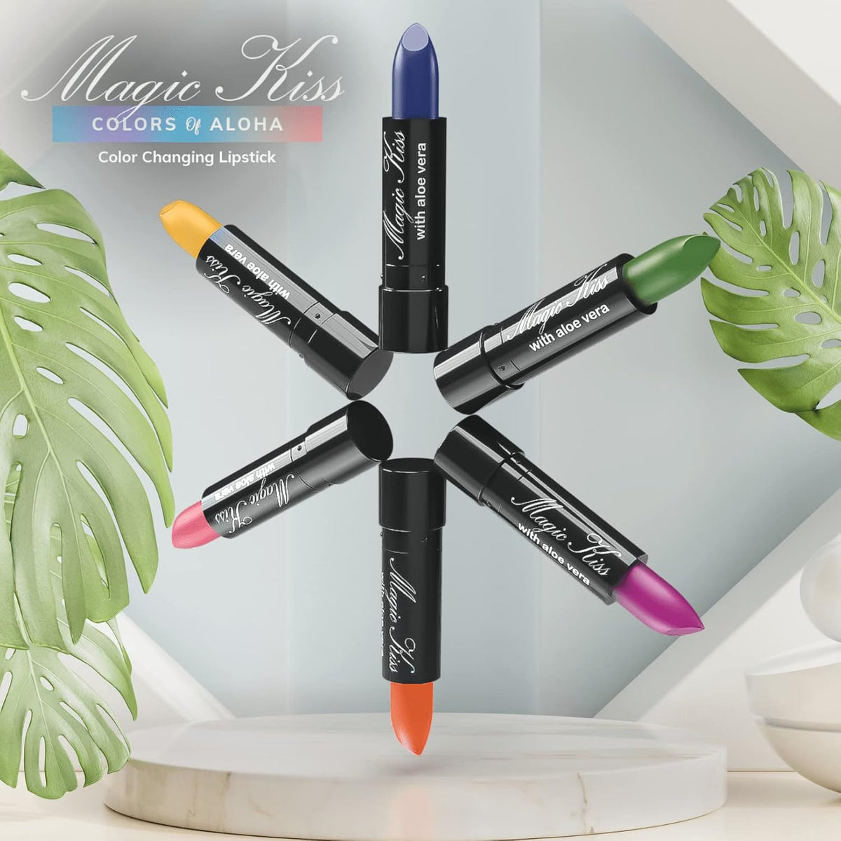 Color Changing Matte Lipstick Set with Aloe Vera - Waterproof, Long-Lasting, 6 Colors