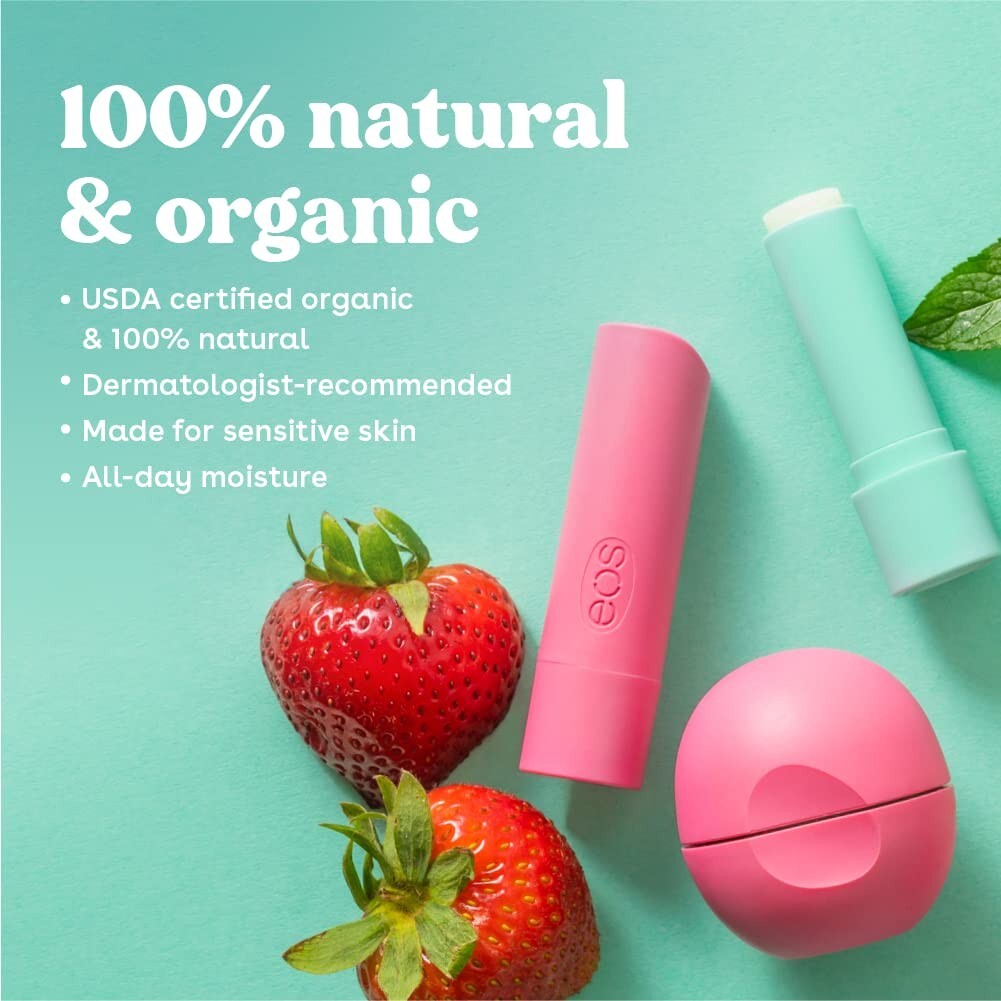 Organic Lip Balm 4-Pack - Hypoallergenic & All-Day Hydration