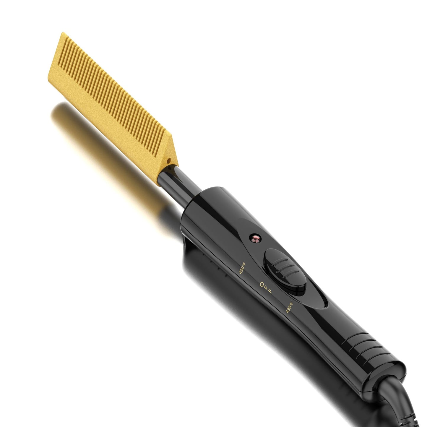 Electric Hot Comb for Natural Hair - 2 Inch Wide, Fast Heating, Gold