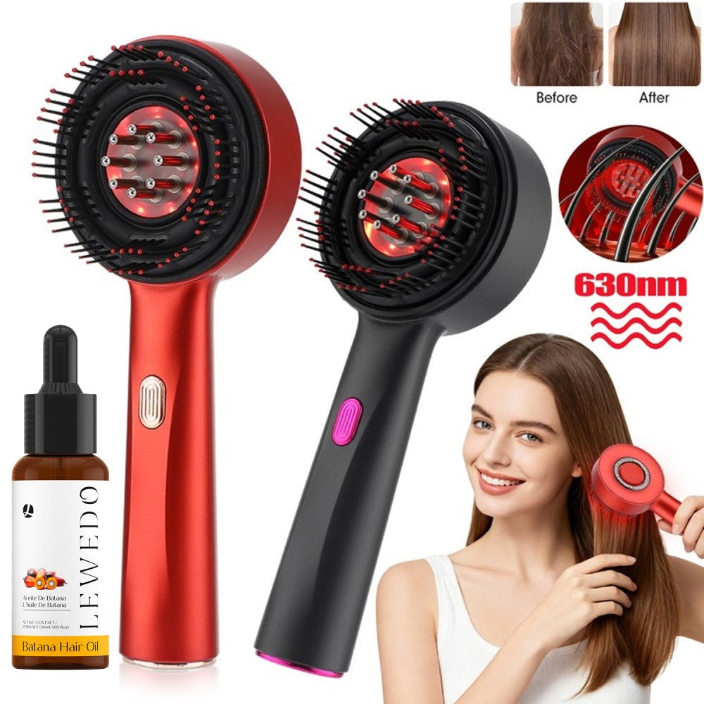 Red Light Scalp Massage Comb with Hair Oil Applicator