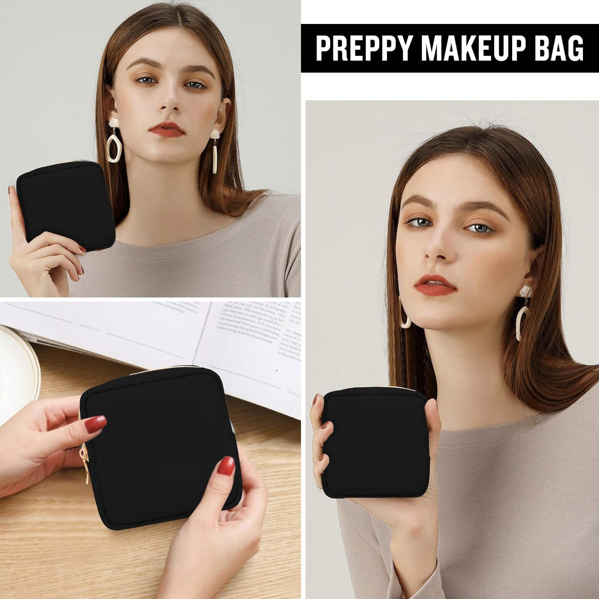 Waterproof Nylon Mini Makeup Bag for Purse Cosmetic Storage