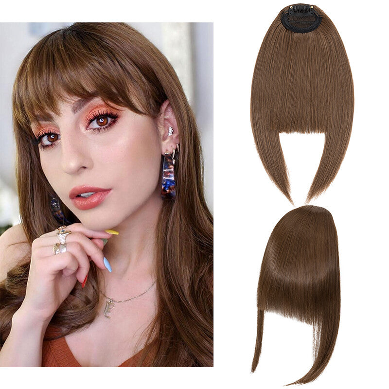 Natural Thick Clip-In Fringe Bang Hair Extensions - Human Hair Look