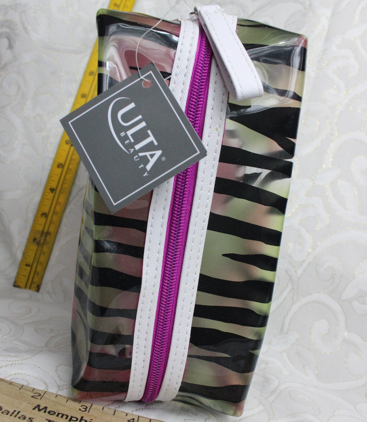 Plastic Zebra Style Cosmetic Bag - Travel & Makeup Organizer