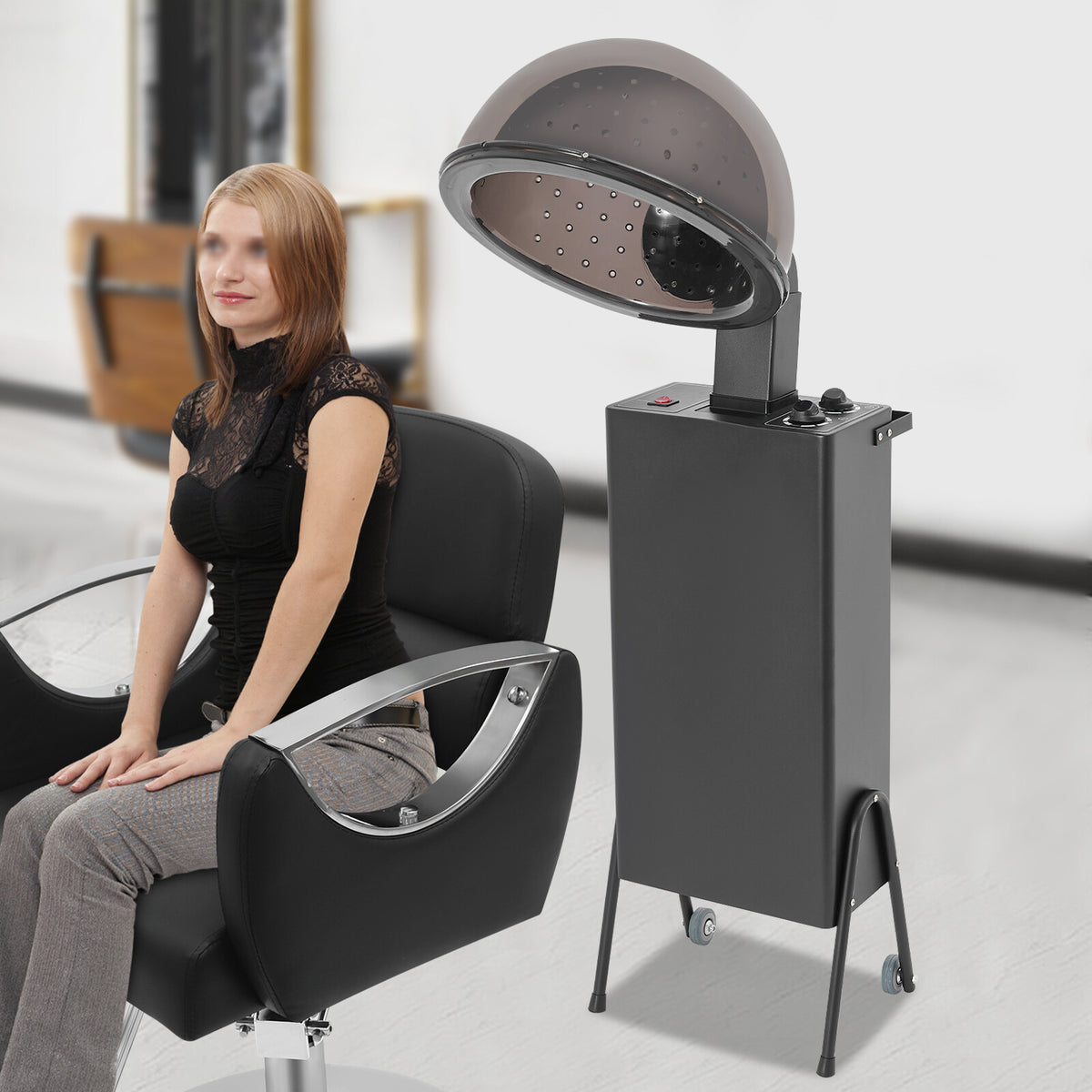 Salon Hair Dryer with Adjustable Temperature 1200W Freestanding Hair Styling Machine