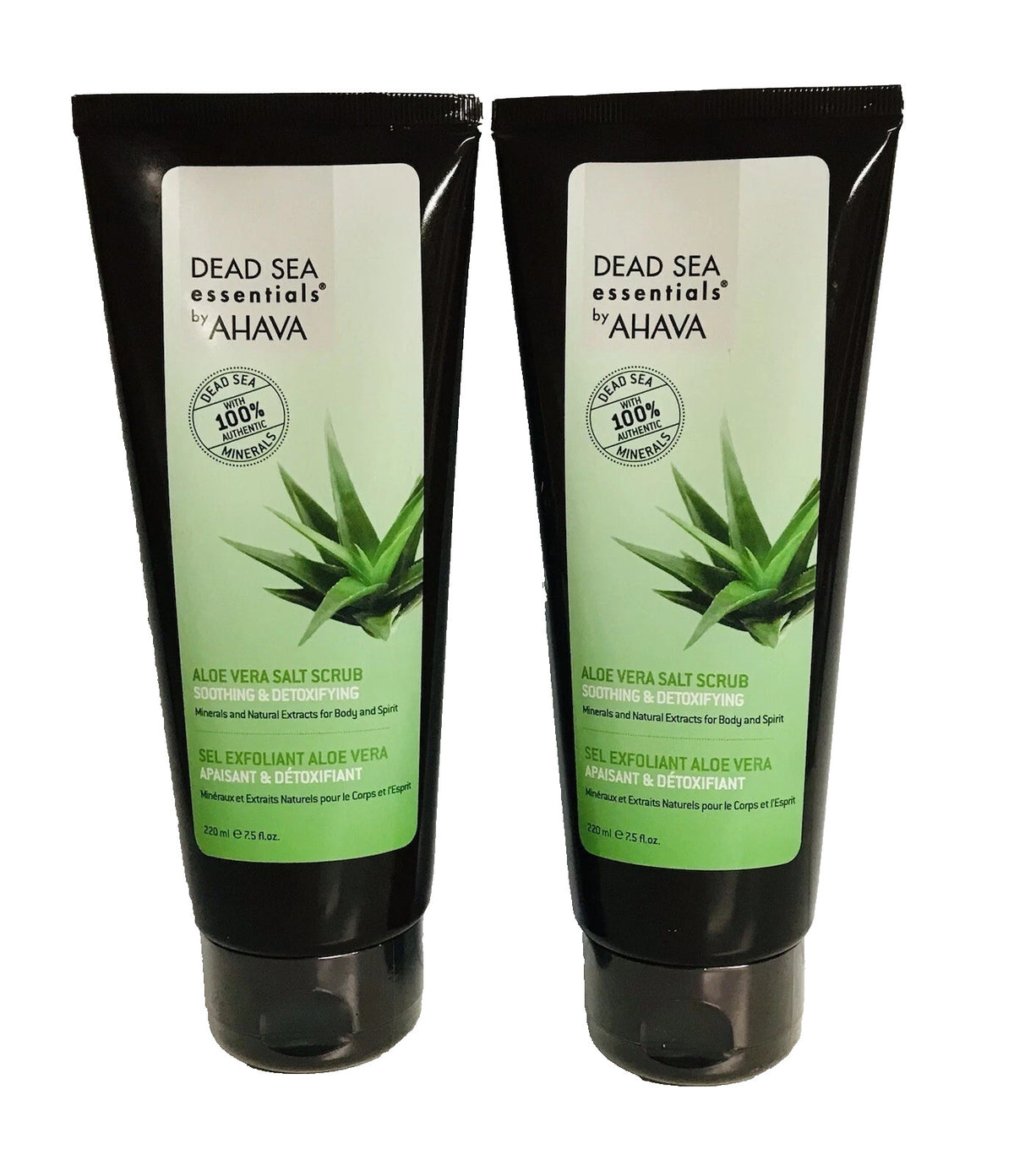 Lot of 2 AHAVA Dead Sea Essentials Aloe Vera Salt Scrub 7.5 oz Each