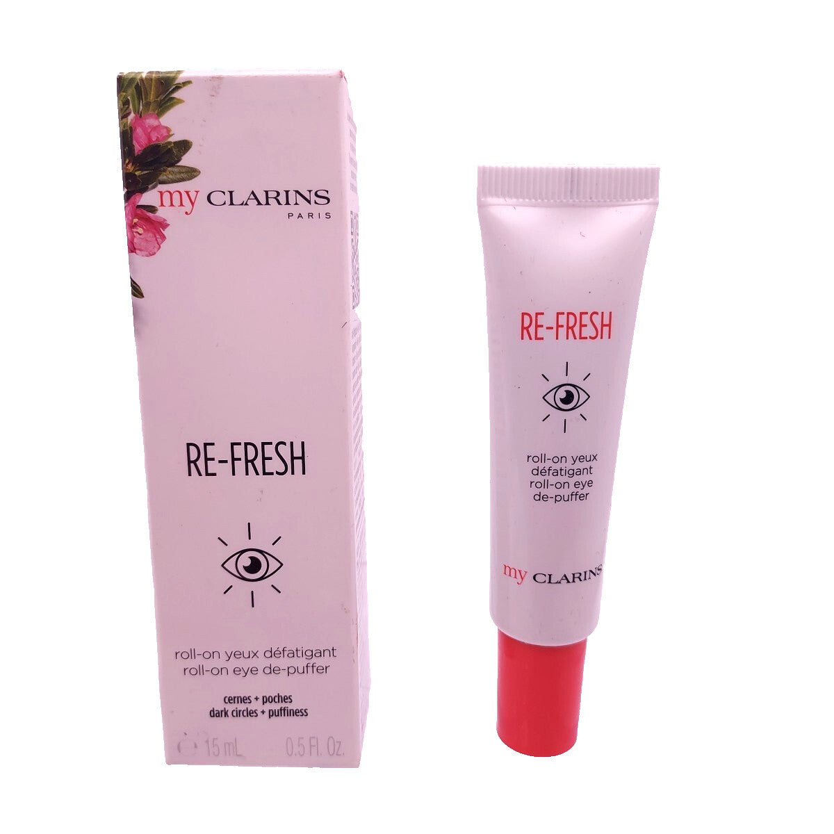 Clarins Re-Fresh Roll-On Eye De-Puffer 0.5oz - Eye Care & Puffiness Relief