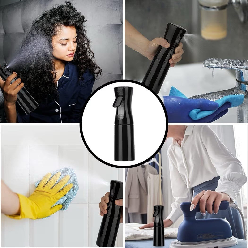 500ml Black Continuous Mist Spray Bottle for Hair, Salon, Plant & Barber