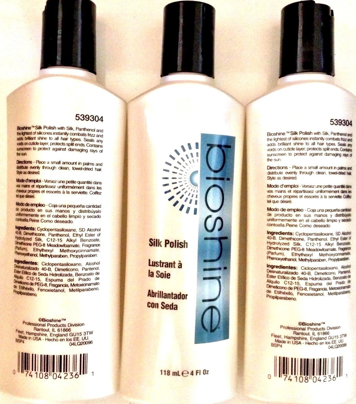 Silk-Infused Hair Serum - Anti-Frizz Leave-In Shine Treatment 4oz (3 Pack)