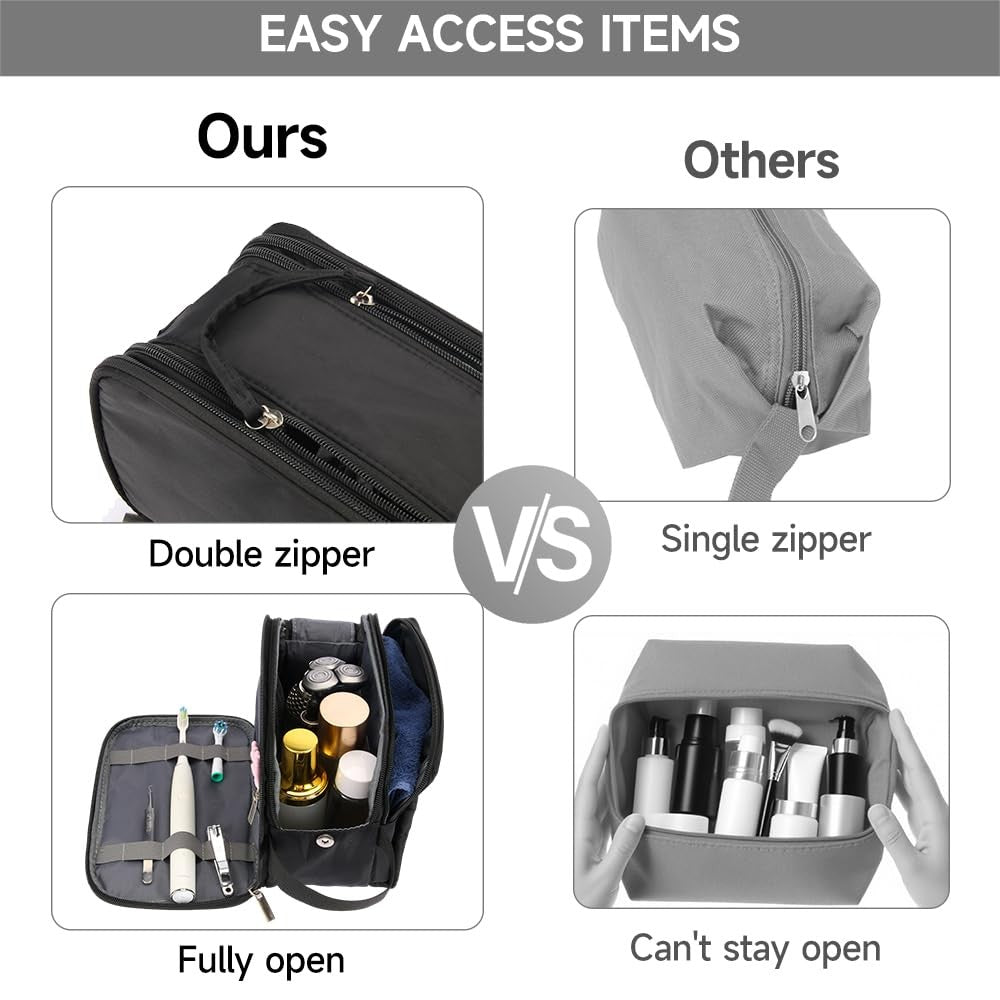 Large Capacity Water-Resistant Men’s Toiletry Bag with Hanging Design