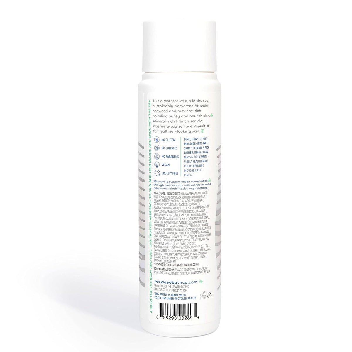 Seaweed Bath Company Purifying Detox Body Wash with Rosemary Mint,12